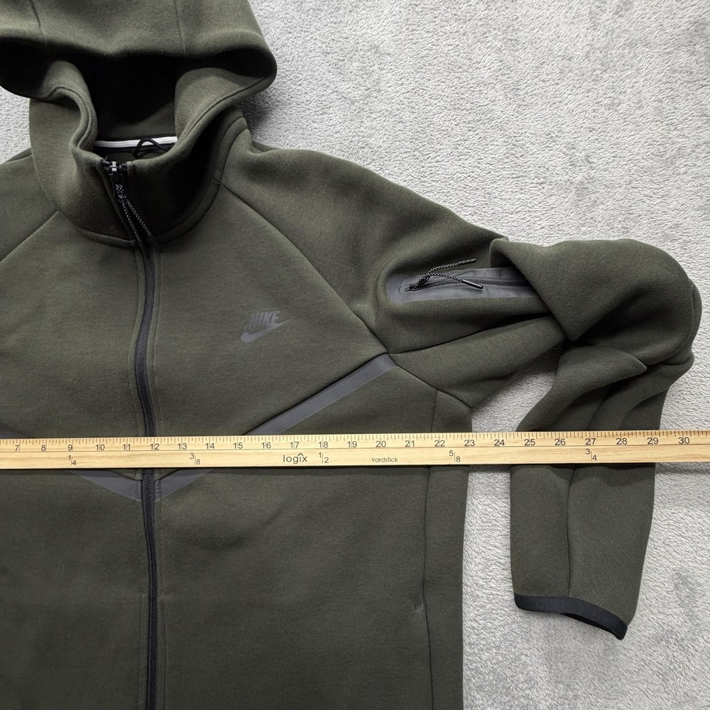 Nike‎ Tech Fleece Windrunner Hoodie Jacket Mens L Green Full Zip HV0949-358 - Picture 7 of 8